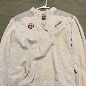 Washington Nationals Vineyard Vines Light Gray Quarter-Zip Pullover